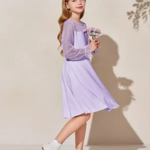 girls mesh sleeve dress 4