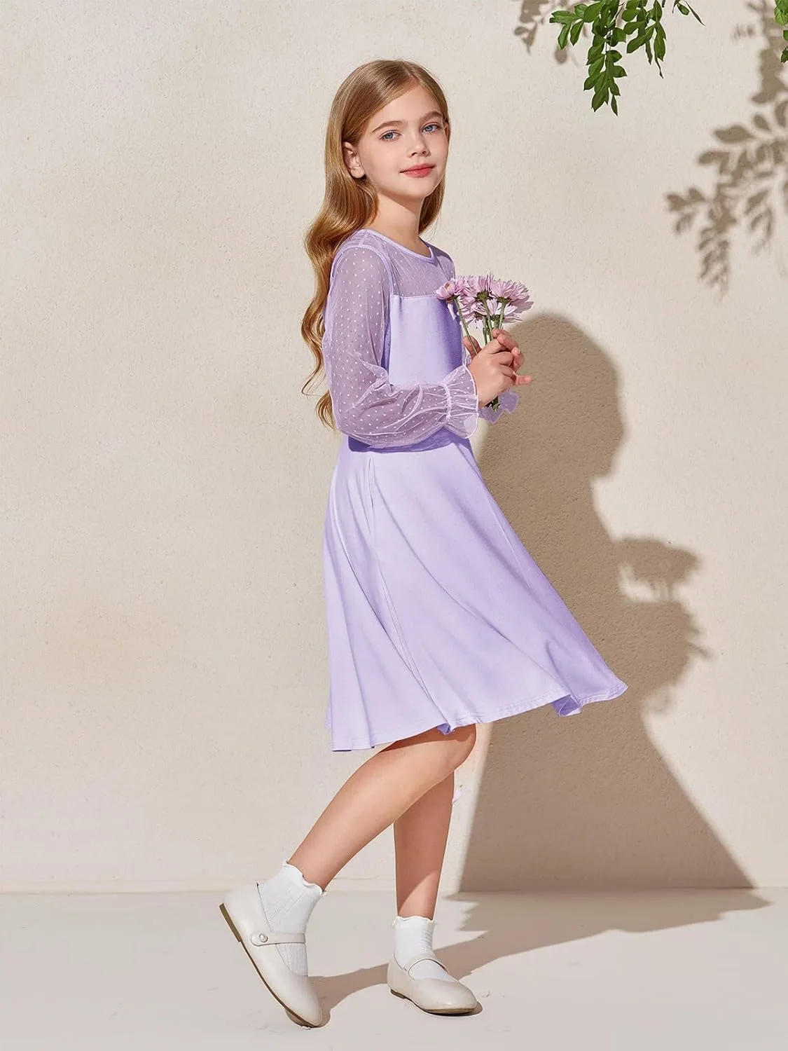girls mesh sleeve dress 4