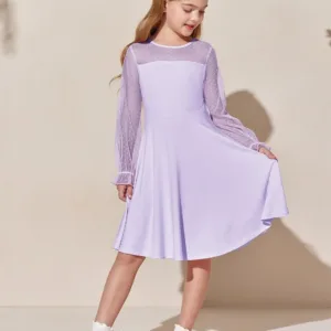 girls mesh sleeve dress 5
