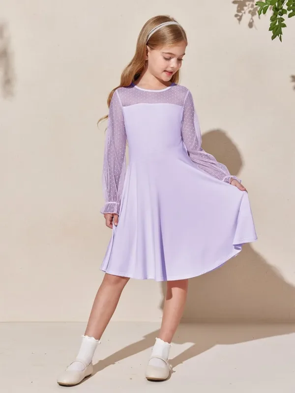 girls mesh sleeve dress 5
