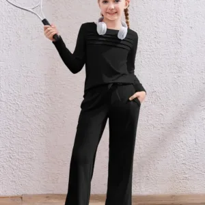 girls outfit pleated pants 2