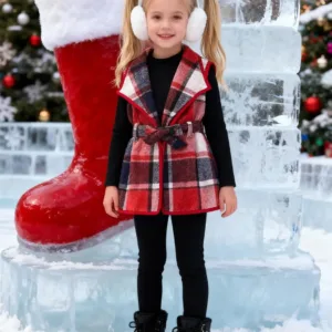 girls plaid vest outfit 3