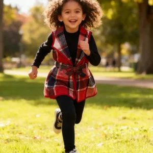 girls plaid vest outfit 5