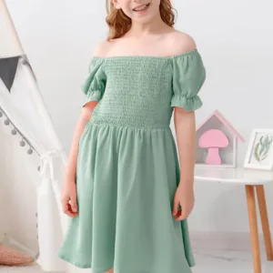 girls puff sleeve dress 5