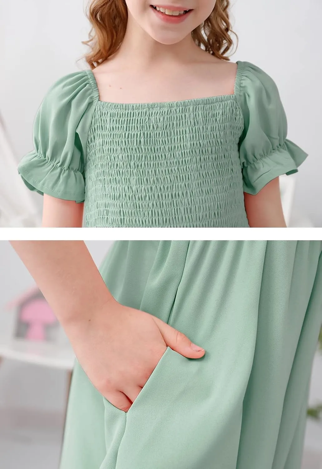 girls puff sleeve dress 6