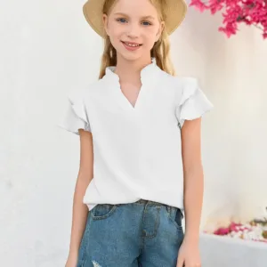 girls ruffle sleeve shirt 2