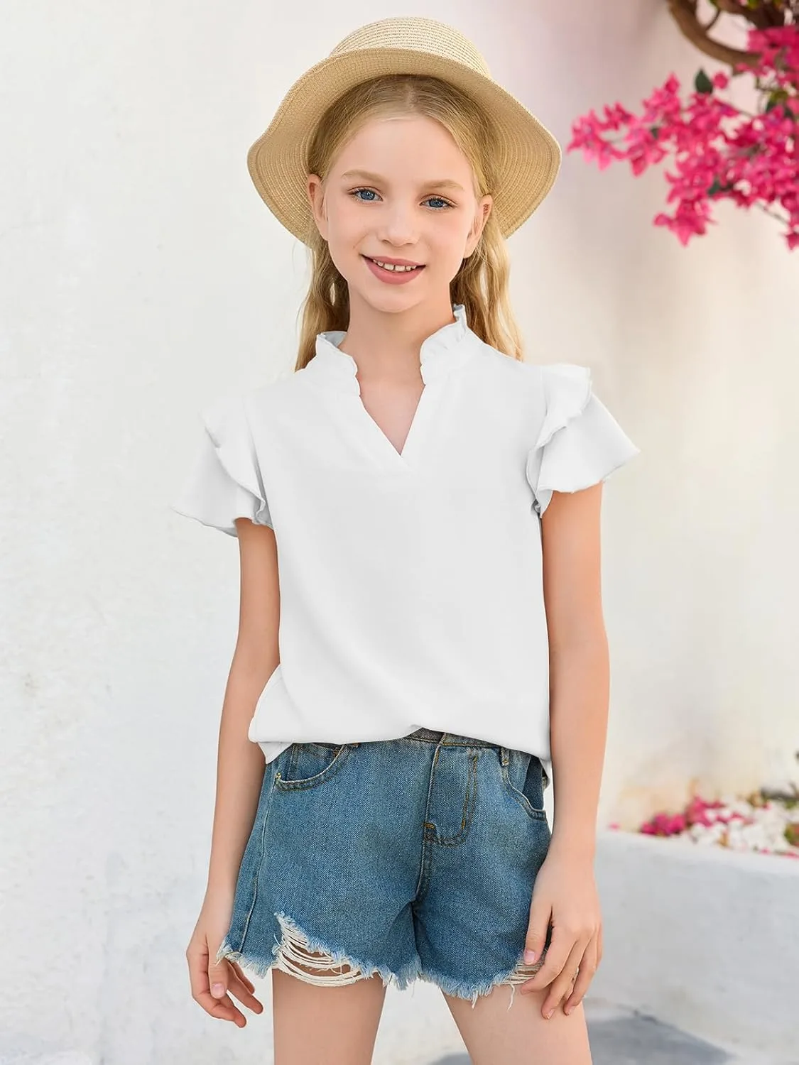 girls ruffle sleeve shirt 2