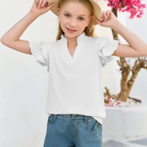 girls ruffle sleeve shirt 3