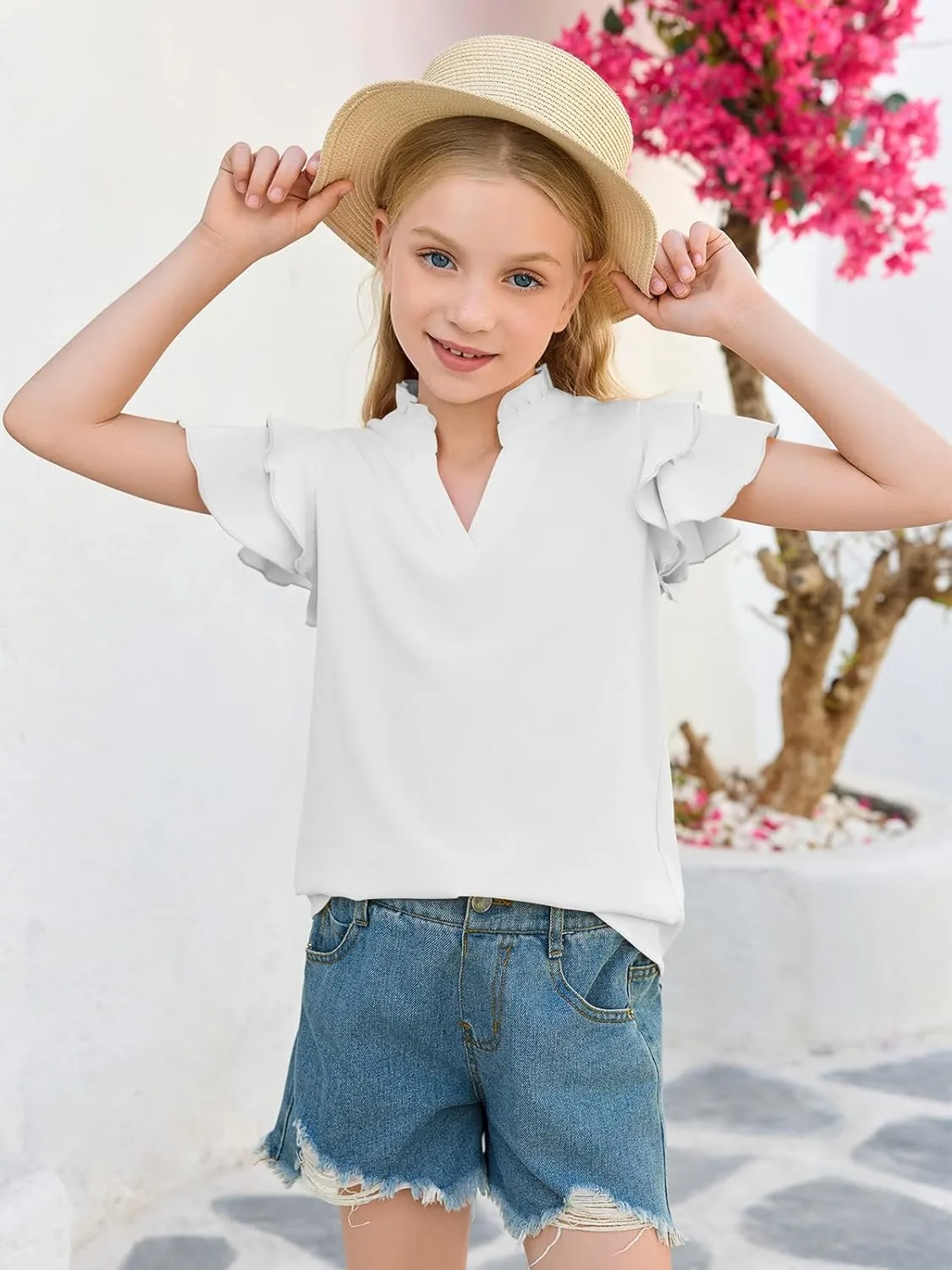 girls ruffle sleeve shirt 3