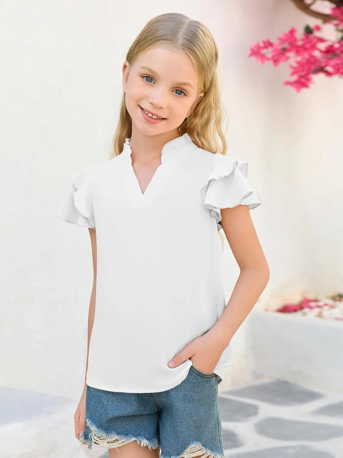 girls ruffle sleeve shirt 4