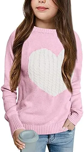 girls sweater heart knit 6
