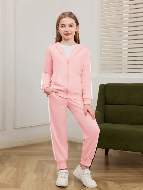 girls sweatsuit hoodie set 2