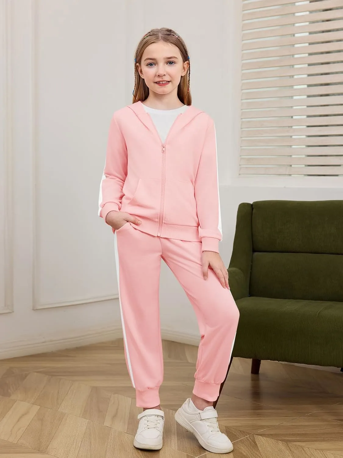 girls sweatsuit hoodie set 2