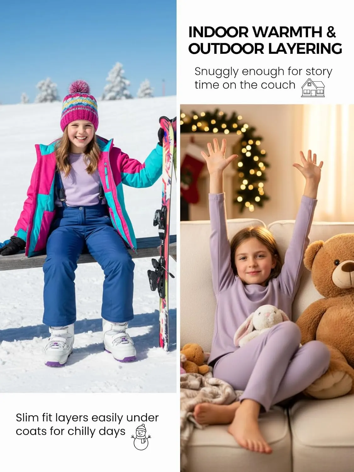 girls thermal underwear set 4