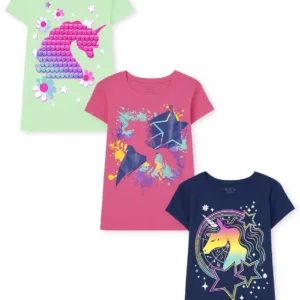 girls unicorn graphic tees 1
