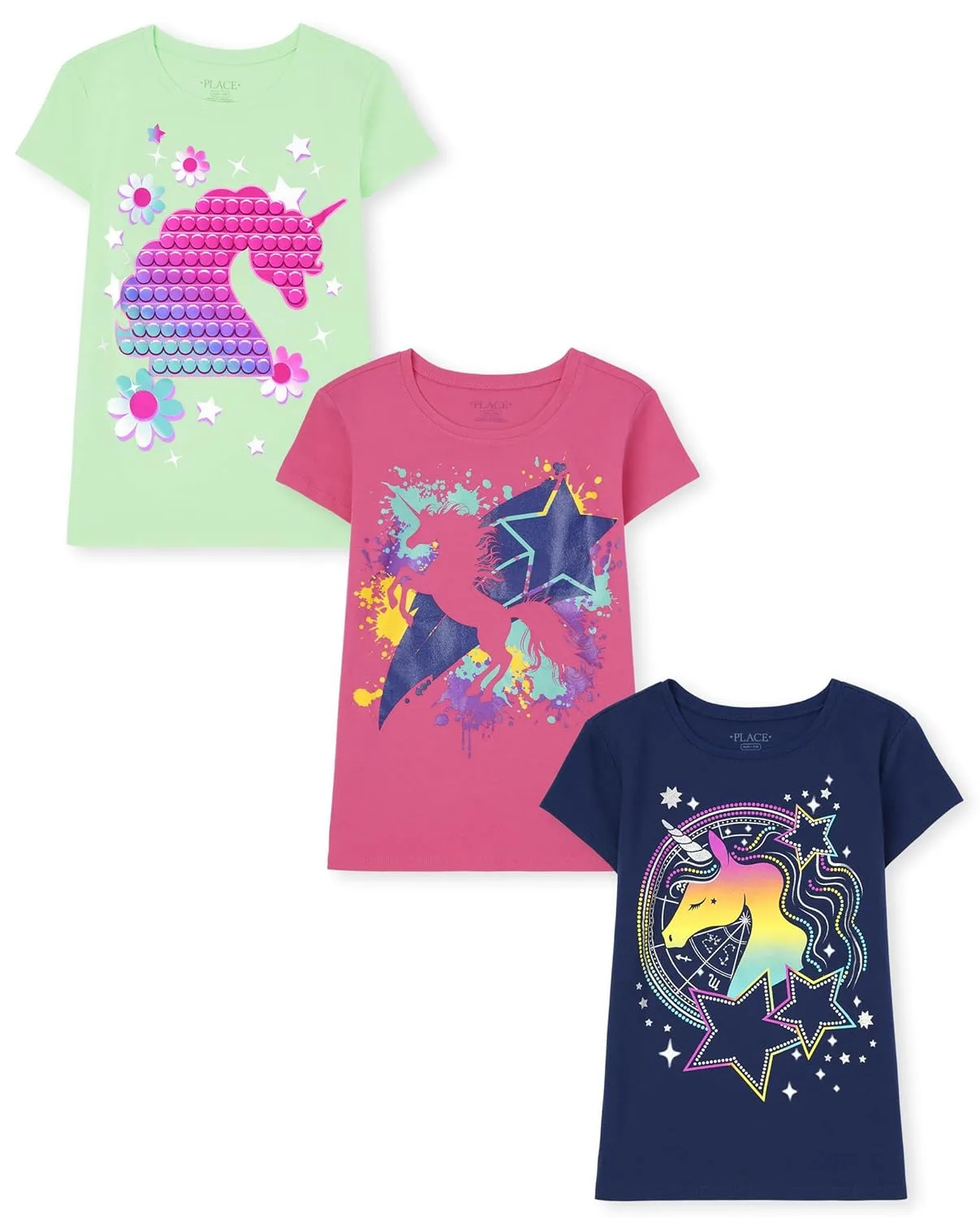 girls unicorn graphic tees 1