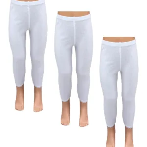 girls white cotton leggings 1
