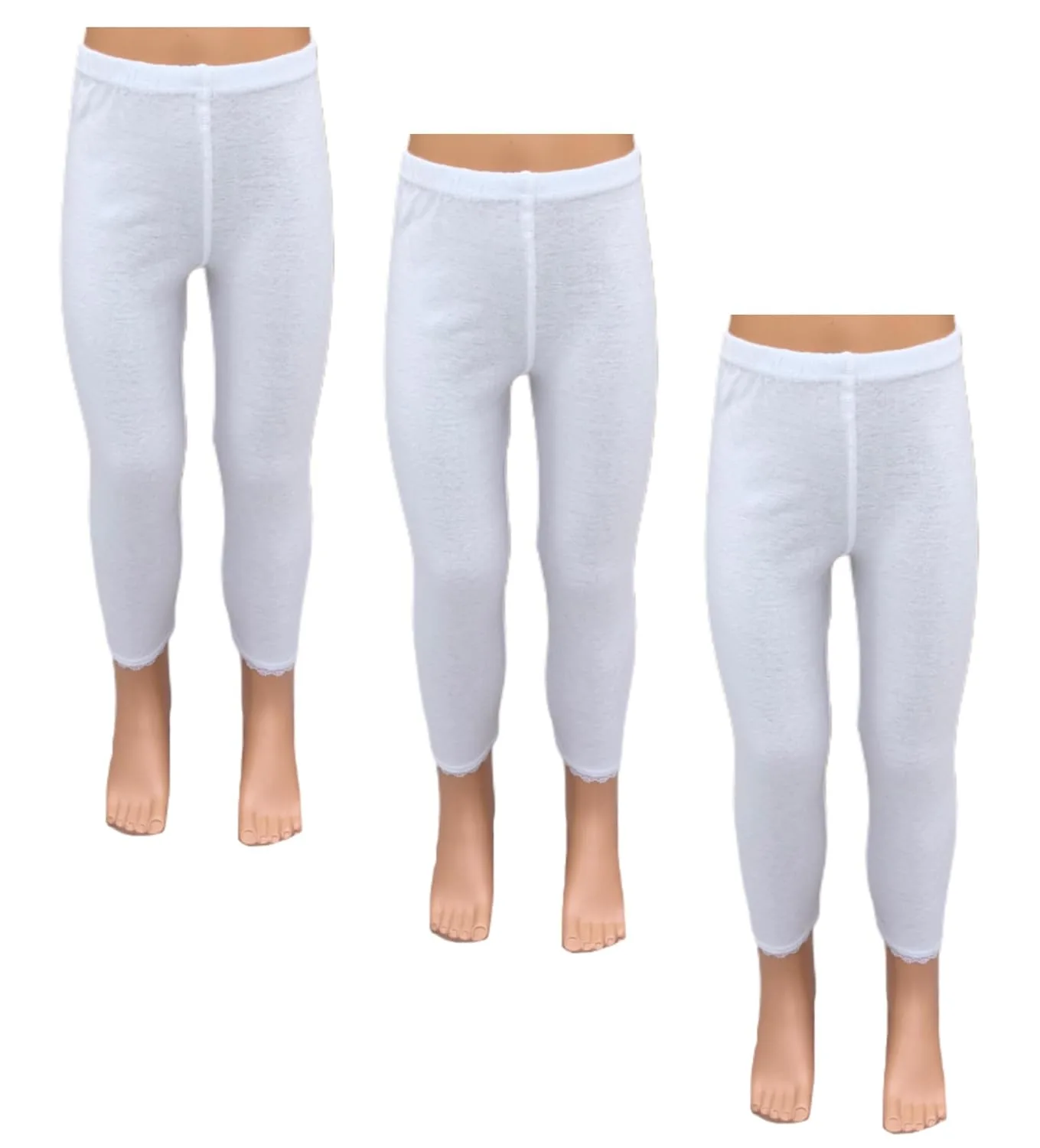 girls white cotton leggings 1