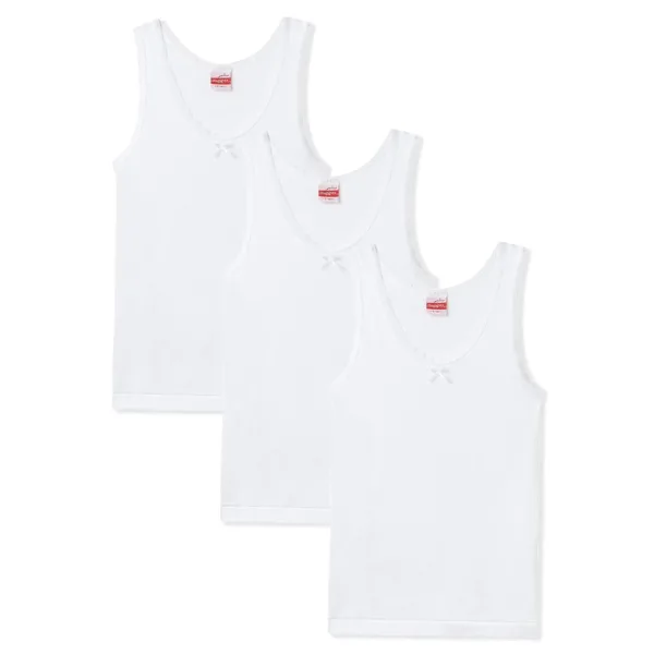 girls white cotton vest 1