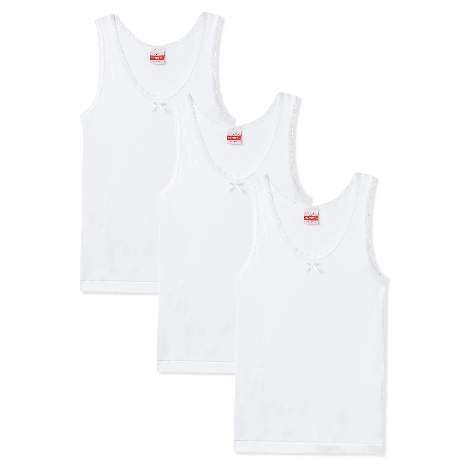 girls white cotton vest 1