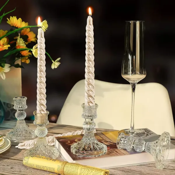 glass candlestick holders 4