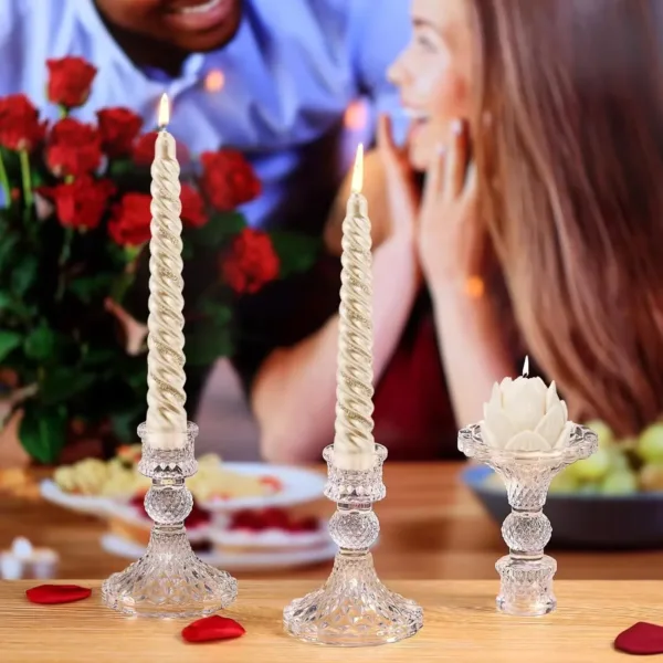 glass candlestick holders 6