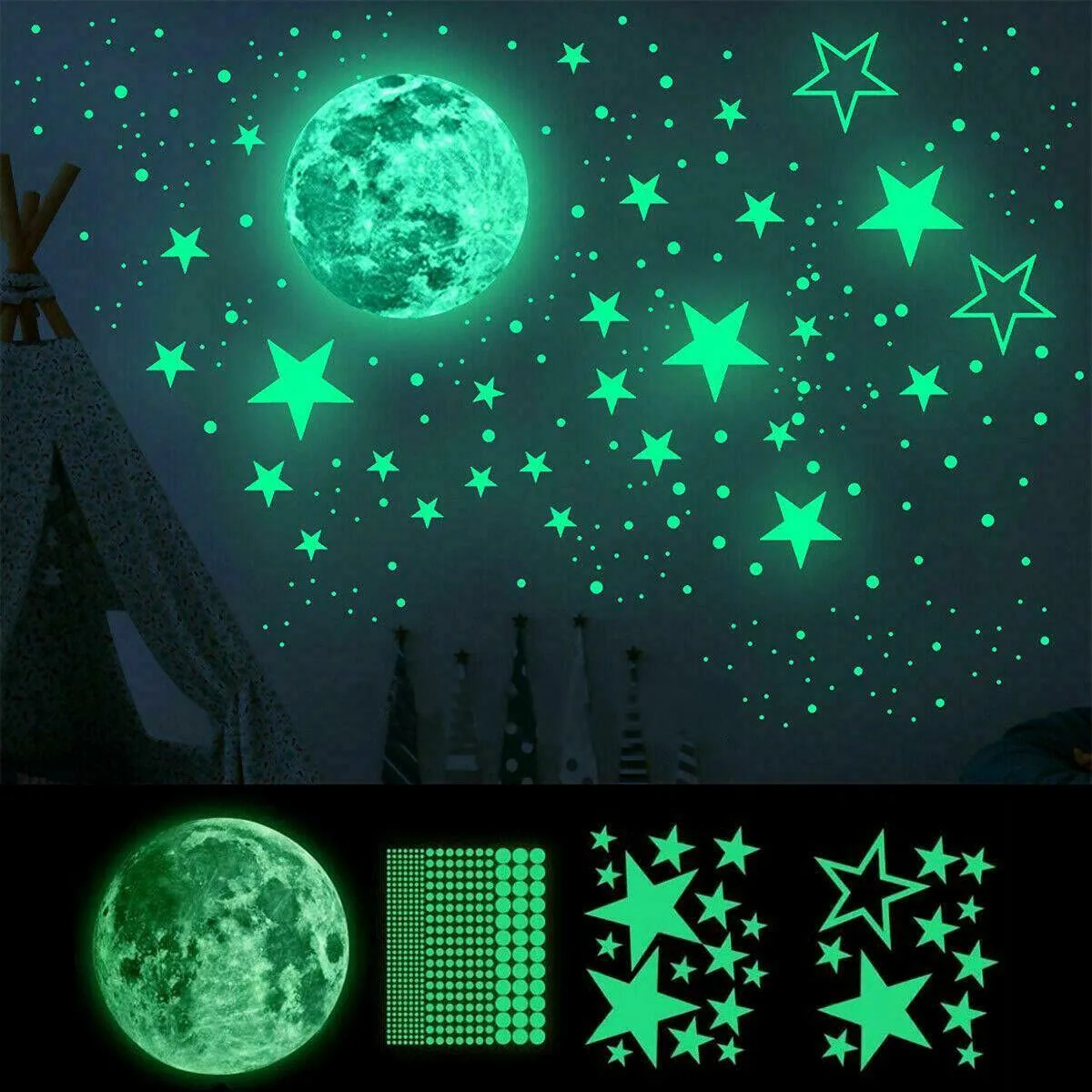 glow dark moon stars 1