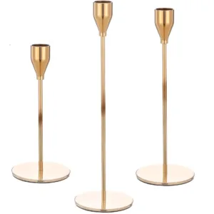 gold candle holders set 1