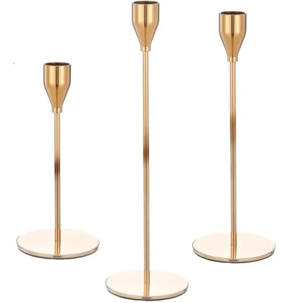 gold candle holders set 1