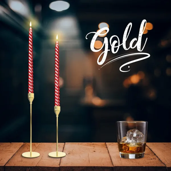 gold candle holders set 7