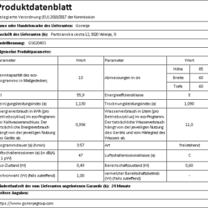 gorenje dishwasher stainless steel 6