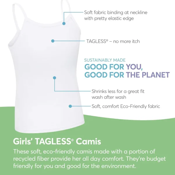 hanes girls cami tops 2