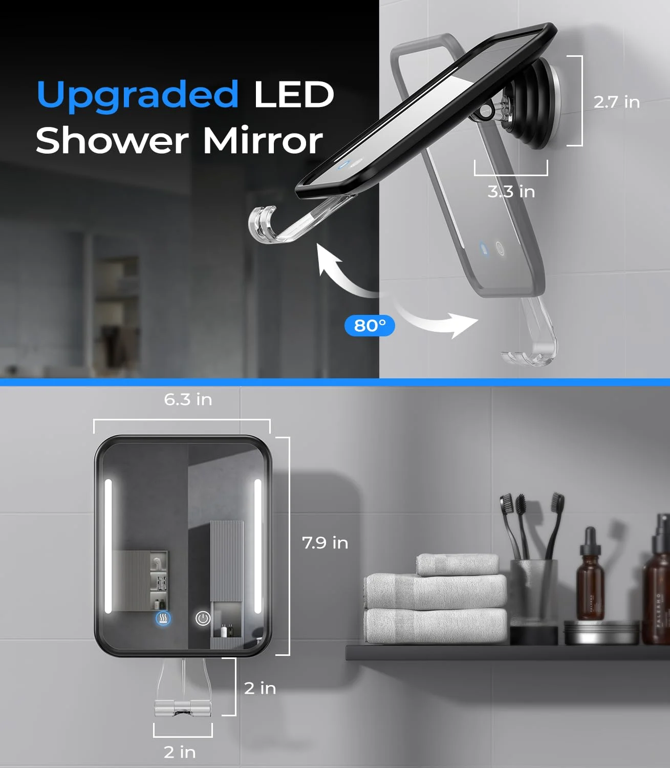 heated shower mirror fogless 3