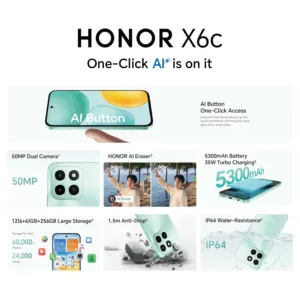 honor x6c smartphone black 6