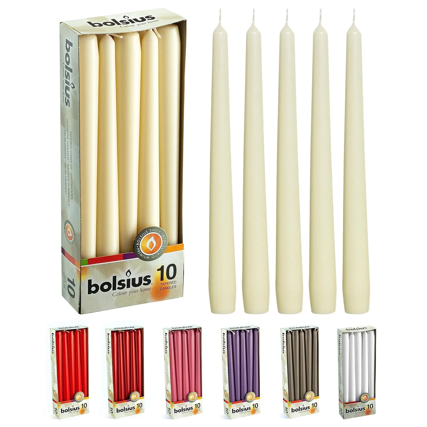 ivory taper candles 1