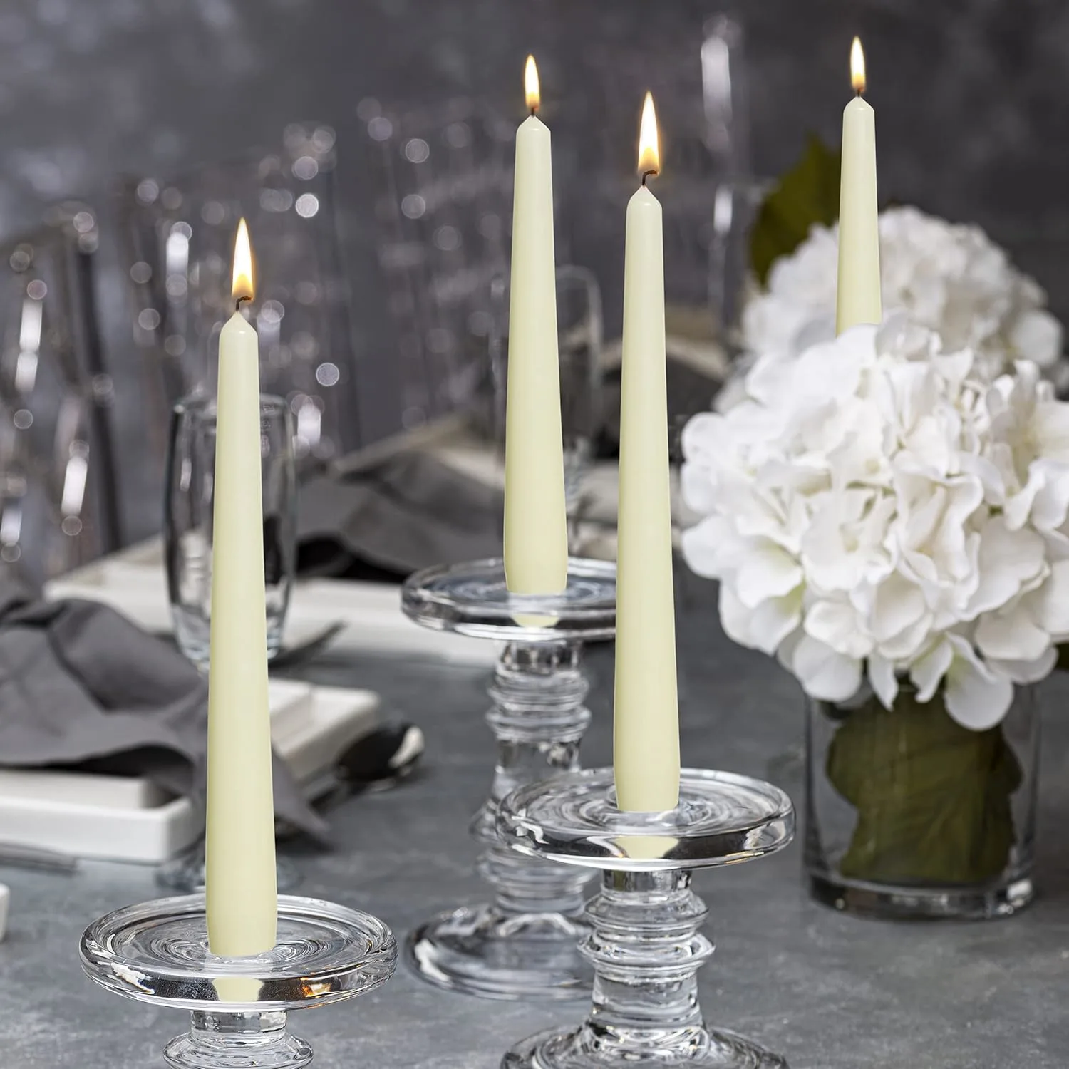ivory taper candles 6