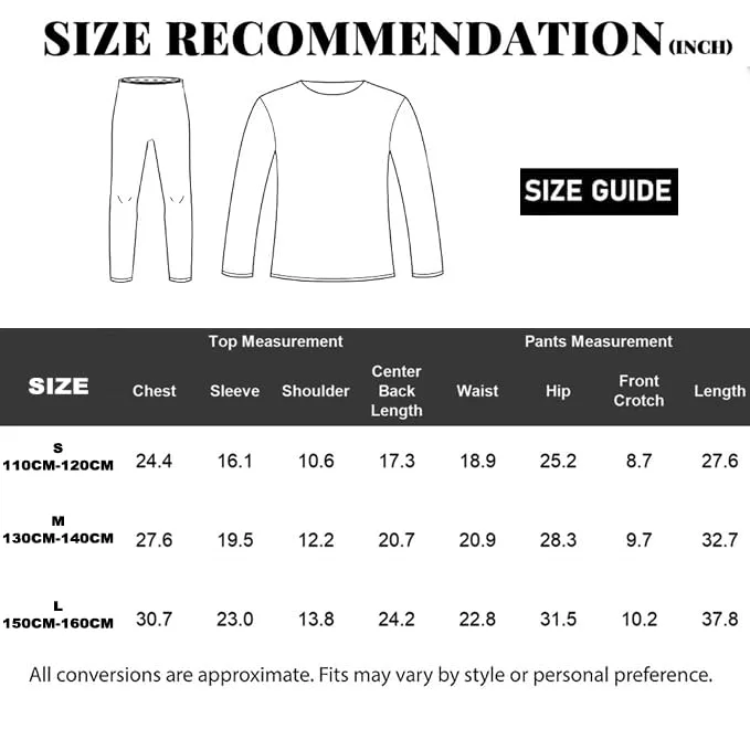 kids thermal underwear set 5