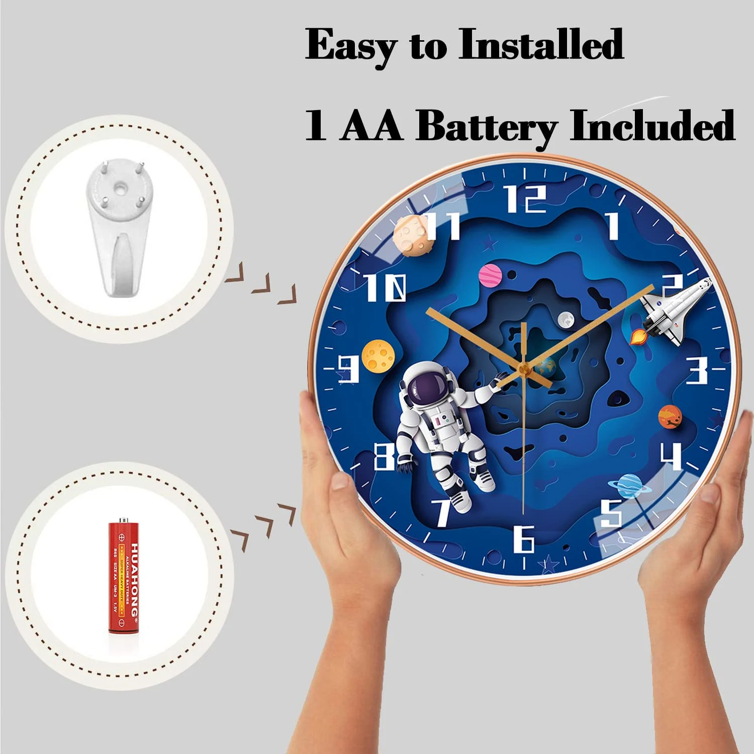 kids wall clock space 5