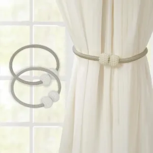 magnetic curtain tiebacks gray 1