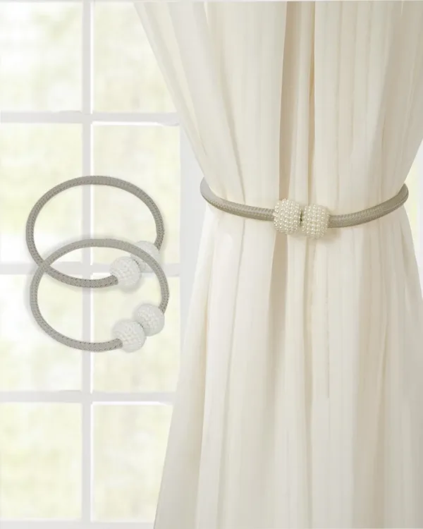 magnetic curtain tiebacks gray 1