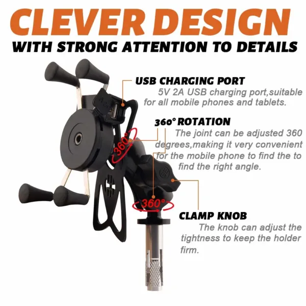 motorcycle phone mount charger 3