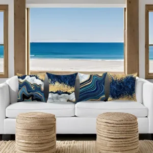 navy blue gold pillow 4