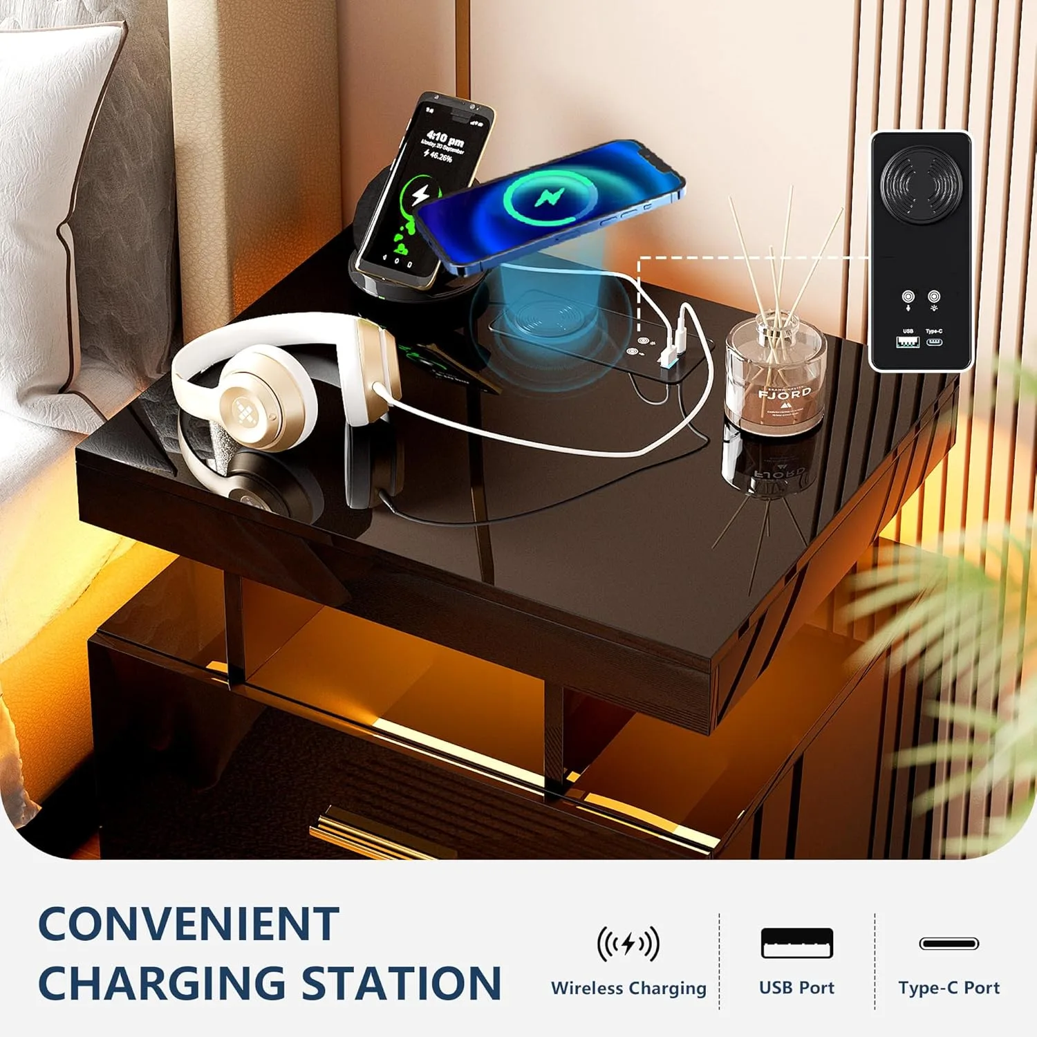 nightstand charging led 3