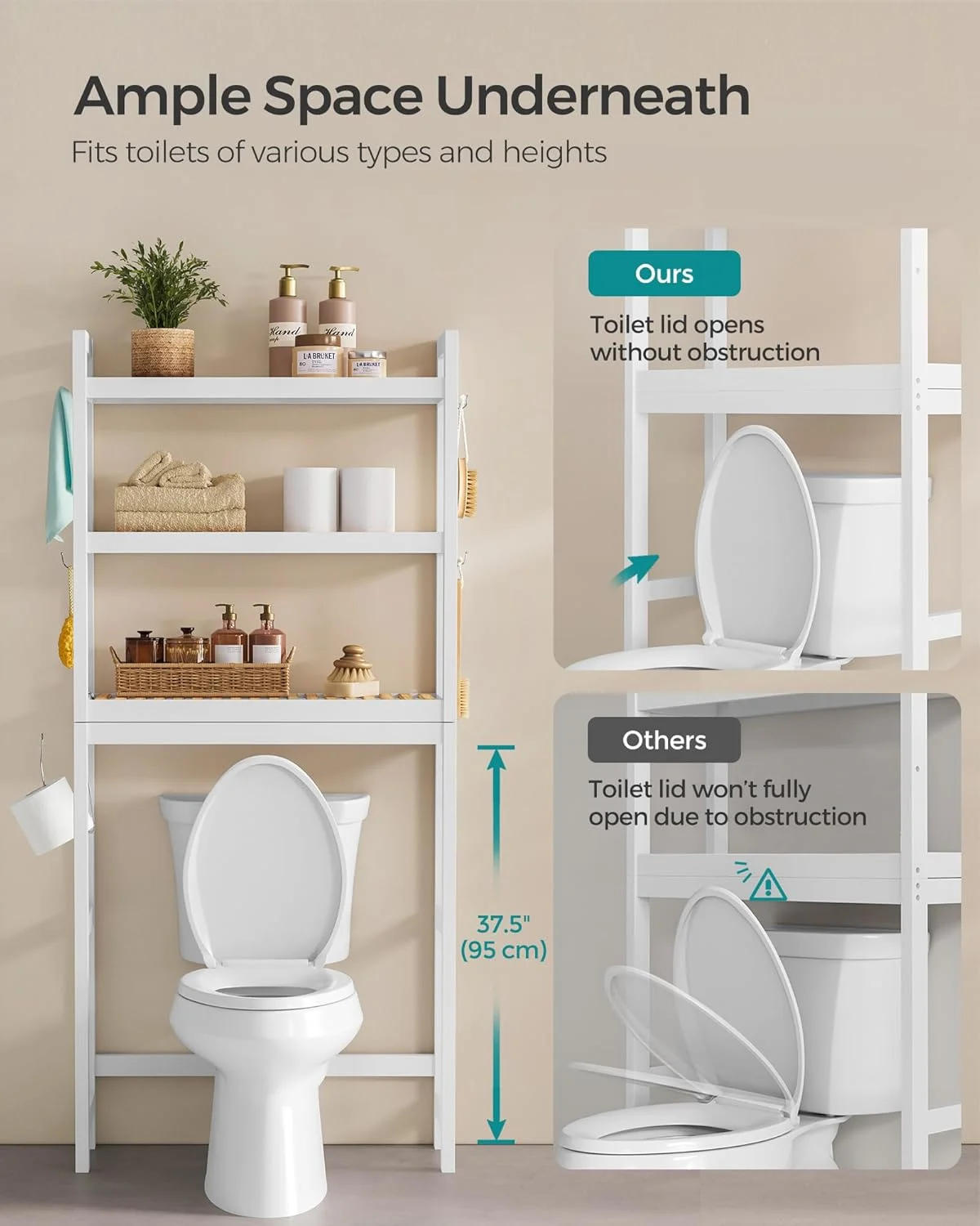 over toilet storage 3 tier 7