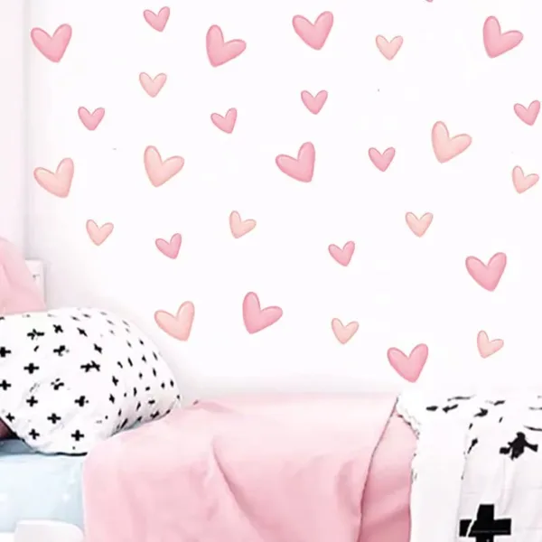 pink heart wall decals 2