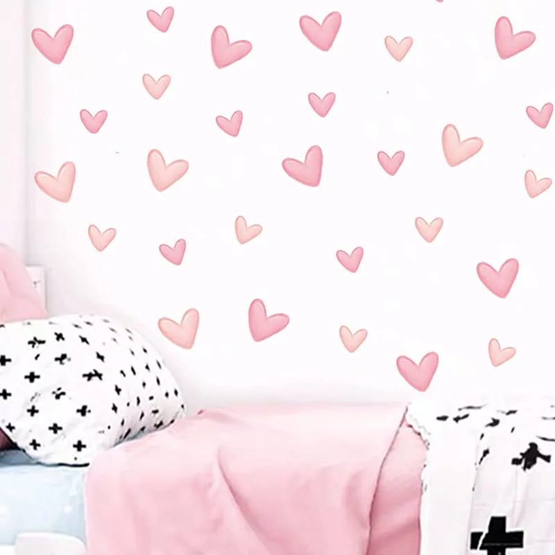 pink heart wall decals 2