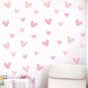 pink heart wall decals 3