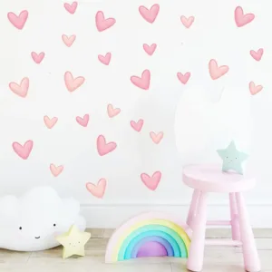 pink heart wall decals 4