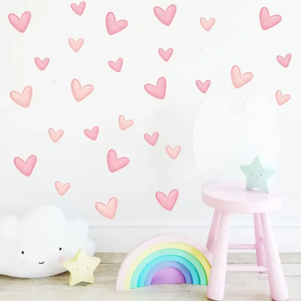 pink heart wall decals 4