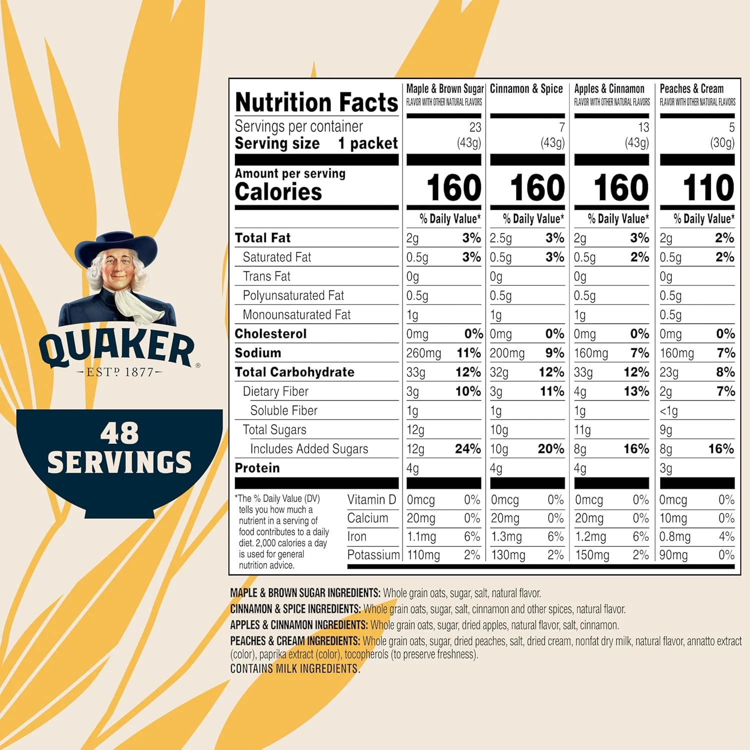 quaker instant oatmeal 5